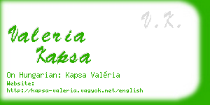 valeria kapsa business card